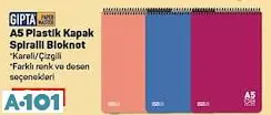GIPTA A5 SPİRALLİ PLASTİK KAPAK BLOKNOT